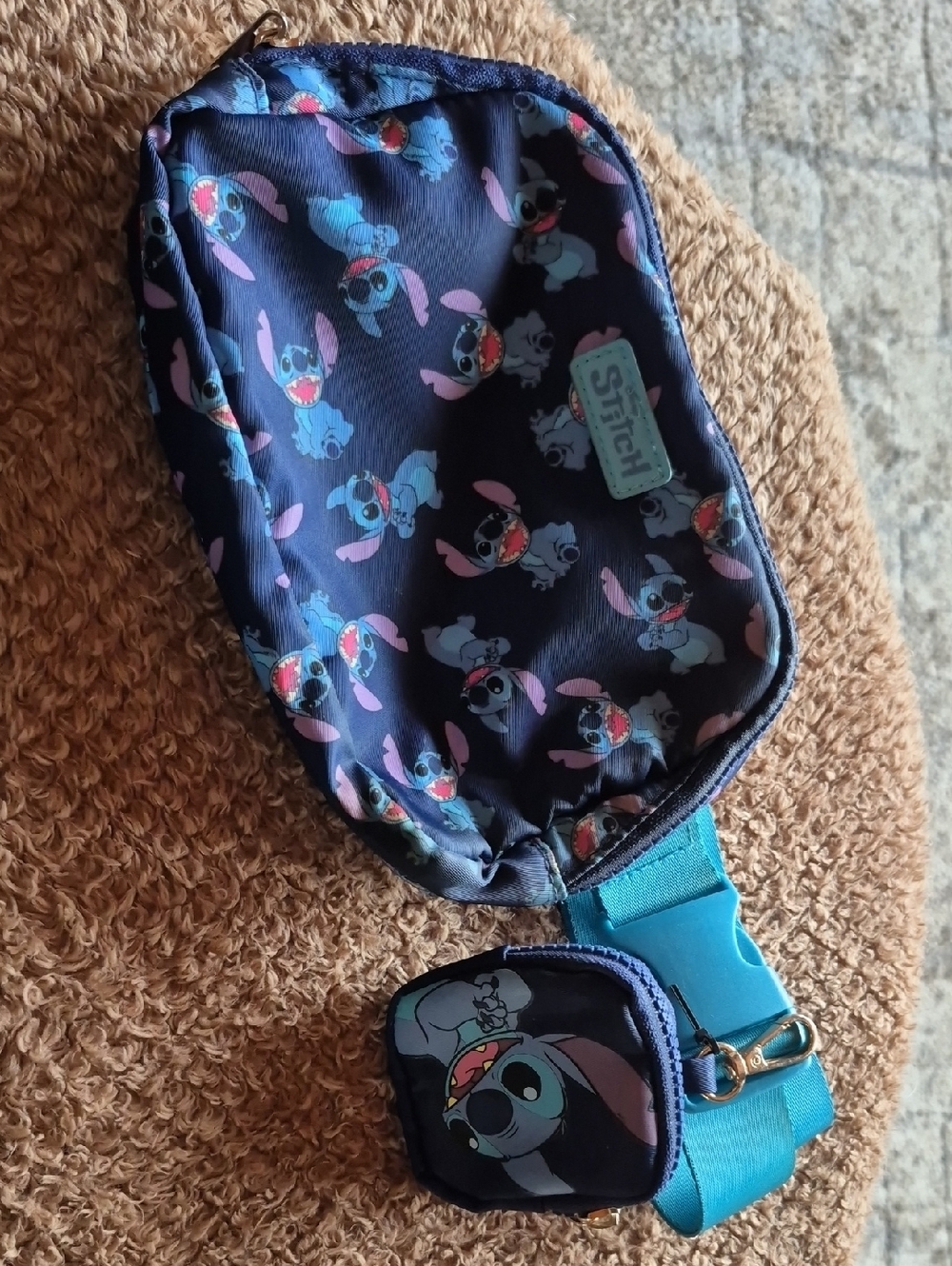 Disney Stitch Blue Waist Bag with Coin Pouch